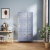 9 Door Lockers With Lock For Storage In Office, School, Gym, And Bedroom - Gray - Image 4