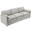 Cozy Upholstered 3 Seater Sofa Oversized Comfy Cloud Sofa Double Cushion 3 Seater Sofa Plush Cushion Sofa Couch For Living Room - Light Gray - Image 15