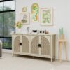 Rattan 4 Door Cabinet, Suitable For Bedroom - Natural - Image 4