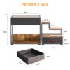 Pet Step Window Perch, Bunk Beds Window Perch For Dogs Bedside Lounge Elevated Dog Bed Multi-Level Platform With Sponge, Non-Slip Pad And Storage - Black / Vintage - Image 9