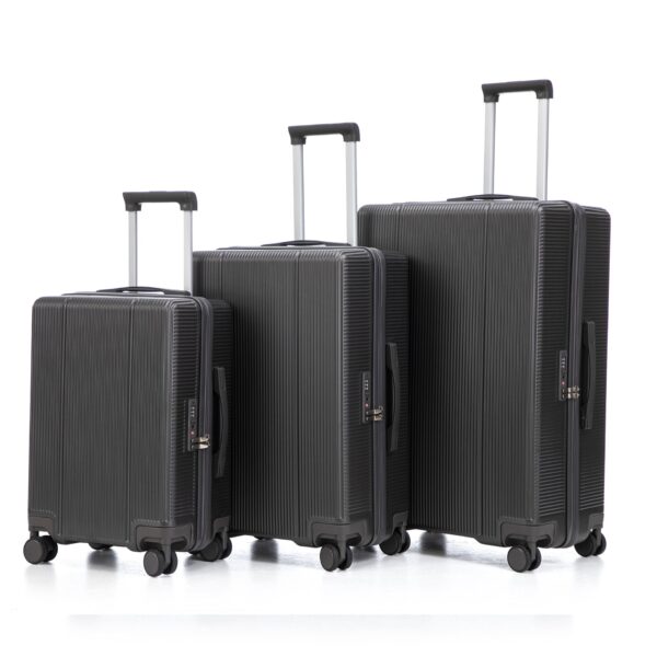 20" / 24" / 28" 3 Pieces / Set Spinner Wheel Luggage, Carry On Suitcase, Matching Color, TSA Combination Lock - Dark Gray