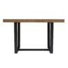 Rustic Metal And Solid Distressed Dining Table - Rustic Oak - Image 3