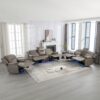 Home Theater Recliner Set Manual Recliner Chair With A Led Light Strip Two Built-In Cup Holders For Living Room - Gray - Image 13
