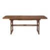 Modern Slat Top Solid Acacia Wood Butterfly Outoor Dining Table - Dark Brown - Image 3