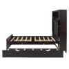 Full Size Bed With All In One Cabinet, Shelf And Sockets, Twin Size Trundle - Espresso - Image 3