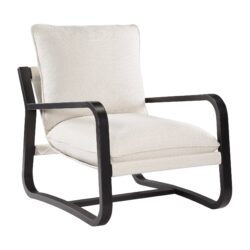 Blaire - Sling Chair Upholstered Fabric With Bronze Metal Frame - Beige