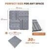 30 Piece Interlocking Deck Tiles Checker Pattern, Square Acacia Hardwood Outdoor Flooring For Patio, Bancony, Pool Side - Light Gray - Image 36