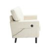 Mid Century Modern Loveseat Sofa With USB, Removable Pillow Cover - Beige - Image 19