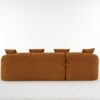 Compression Sofa: Combining Chaise Longue With 3 Seater, Wood Grain Chenille Fabric, Full Sponge Compression Sofa, Combined Sofa With 4 Pillows For Living / Home Furniture / Apartment - Orange - Image 24