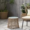 Southport - Boho Side Table With Tempered Glass Top And Woven Rope - Brown - Image 6
