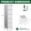 Heavy Duty 5 Drawer Metal Vertical File Cabinet With Lock And Wheels For Home Office - Brushed Nickel - Image 3