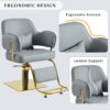 Elegant Barber Chair, Salon Chair For Hair Stylis, With Heavy Duty Hydraulic Pump Adjustable Barber Chair For Beauty Salon Spa Equipment - Gray - Image 4