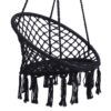 Macrame Hanging Hammock Chair, Cotton Rope Swing For Indoor And Outdoor Use, 330 Lbs Capacity - Black - Image 4