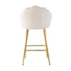 Elegant Shell Shape Off White Velvet Bar Chair Plated Metal Legs For Coffee Shops And Restaurants (Set of 2) - Gold - Image 8