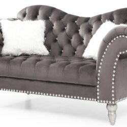 Cozy Traditional Loveseat - Dark Gray