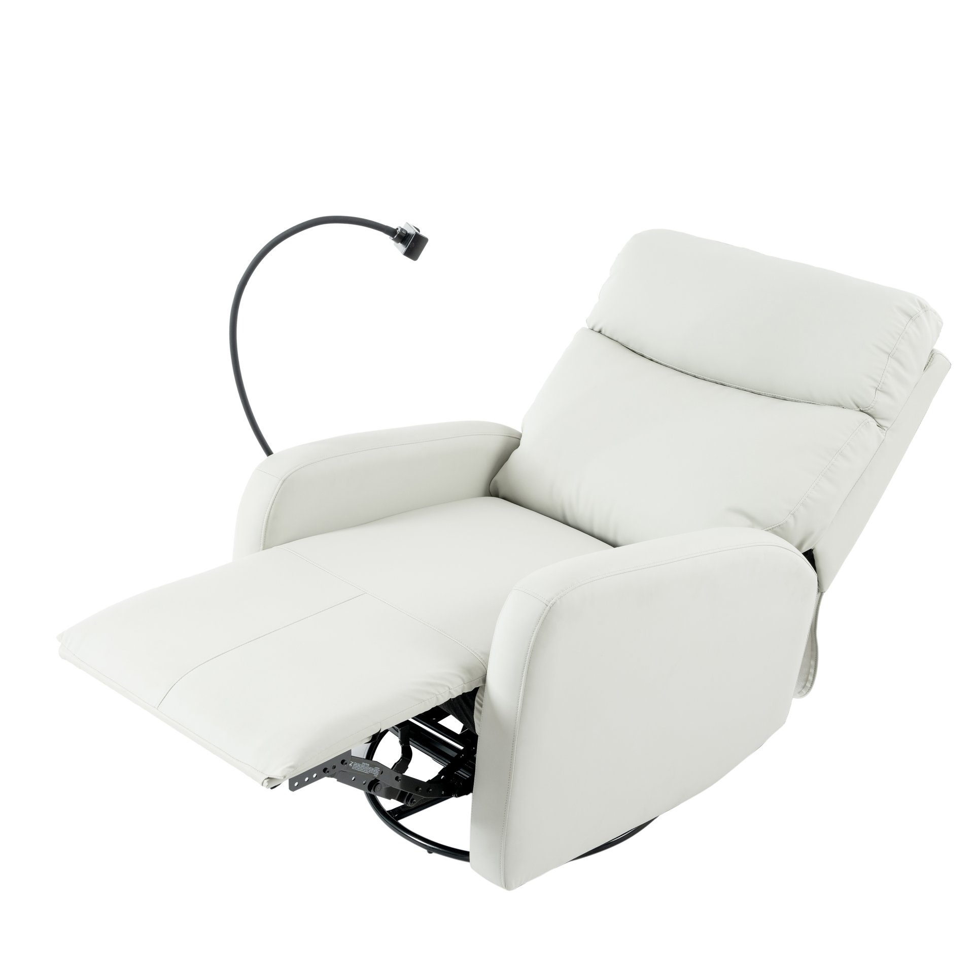 31.5" 270 Power Swivel Rocker Recliner Chair, Electric Glider Reclining Sofa With USB Ports, Power Swivel Glider, Rocking Chair Nursery Recliners For Living Room Bedroom - Light Gray - Image 25