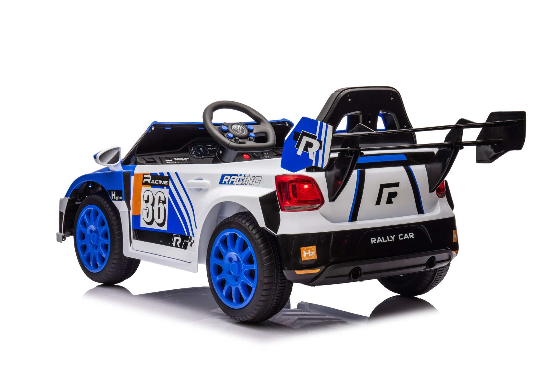 12V4A 20W*2 One Button Start, Forward And Backward, High And Low Speed, Music, Front Light, Power Display, Two Doors Can Open, 2.4G R / C, Seat Belt Four Wheel Absorber Kids Ride On Car - Blue - Image 16