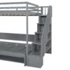 Full Over Full Size Murphy Bed With Hydraulic Lift & Desk Design - Gray - Image 15