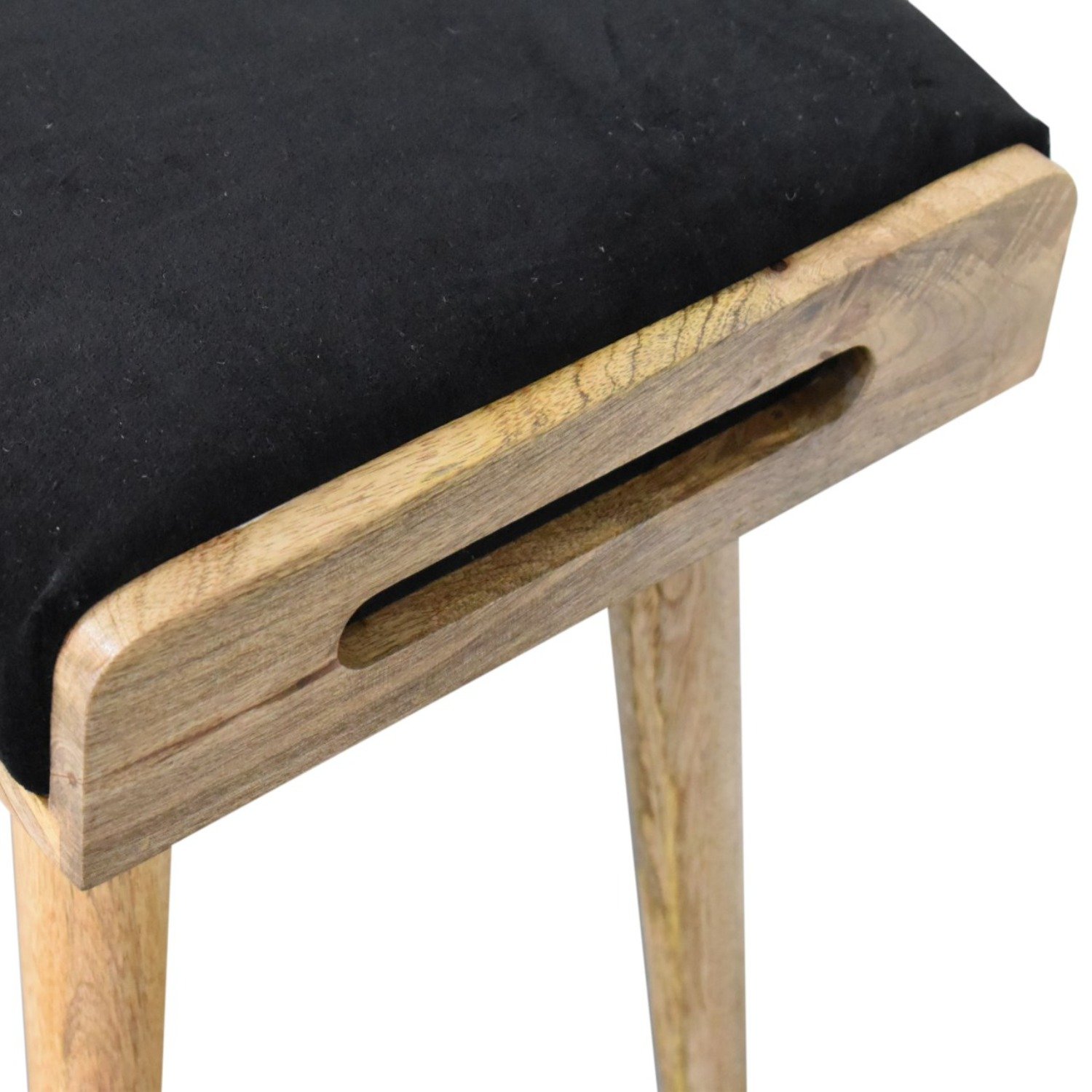 Velvet Tray Style Footstool - Black - Image 8