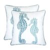 Seahorses Pillow Cover With Matching Back - Light Blue - Image 8