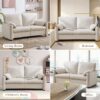 Minimalist Sofa 800Lbs Down Filled, Multiple Colors, Chenille, Living Room & Bedroom - Beige - Image 9