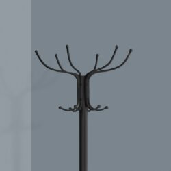 Coat Rack, Hall Tree, Free Standing, 12 Hooks, Entryway, Umbrella Holder, Transitional - Black