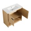 Modern Bathroom Vanity With Ceramic Sink And Soft Closing Doors, 36" Freestanding Cabinet - Oak - Image 18