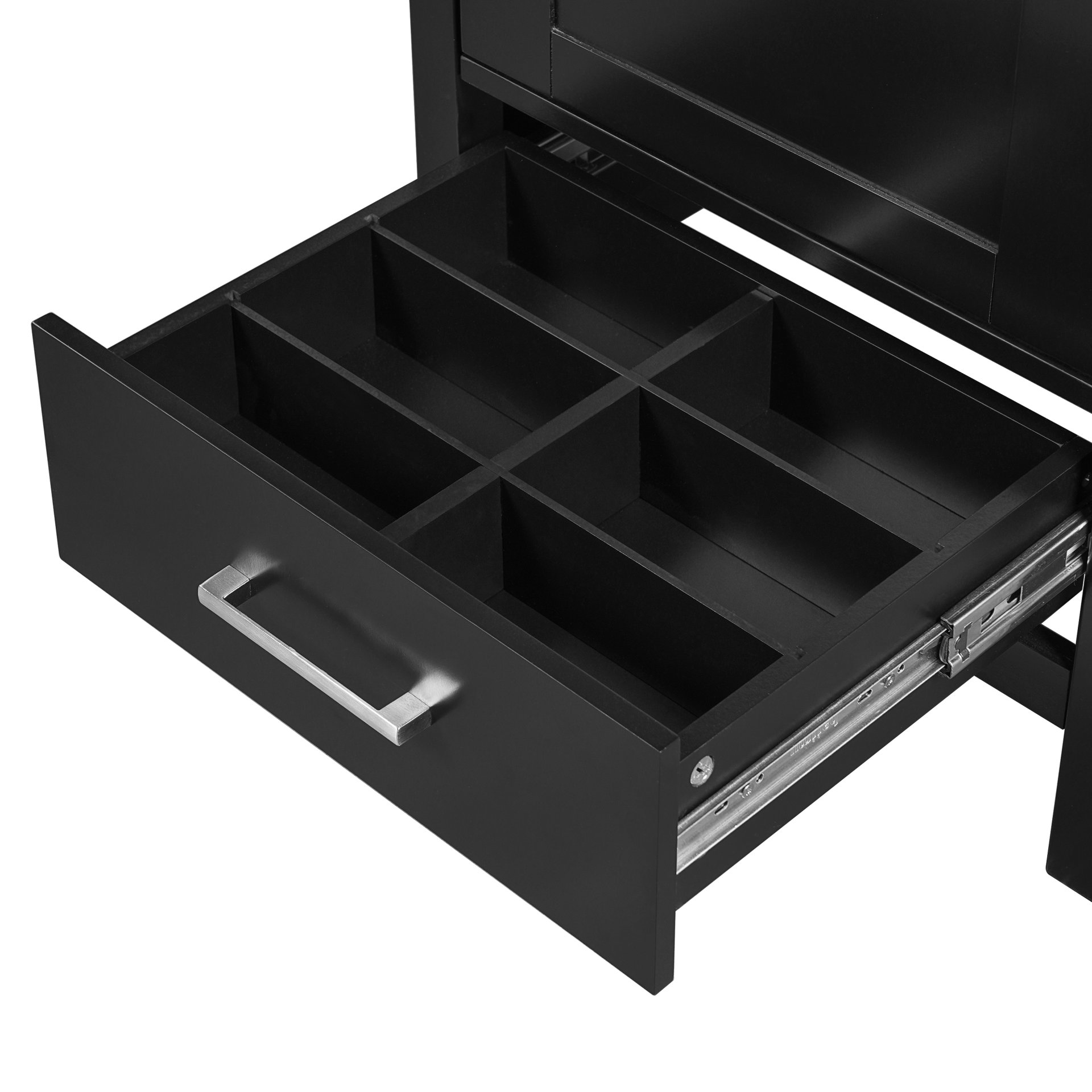 20" Bathroom Vanity With Sink, Soft Close Drawers, Door Organizer, Divider Drawer, Adjustable Foot Pads - Black - Image 18