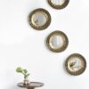 Round Wall Mirror With Metal Frame, Mid Century Modern Accent Mirror For Living Room - Gold - Image 5