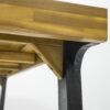 Acacia Wood Patio Dining Table, 69"L Rectangle Outdoor Table - Teak / Black - Image 12