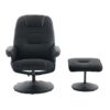 Massage Recliner Chair With Ottoman 360° Swivel Reclining Chair With Wrapped Base 5 Point Vibration Massage Seat Heating And 140° Adjustable Backrest - Black - Image 14