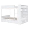 Full Over Full Bunk Bed With 2 Drawers And Multi-Layer Cabinet - White - Image 7