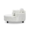 Corduroy Sofa With Two Throw Pillows And A Waist Pillow With An Extra Tray For Comfortable Seating Suitable For Small Apartment Bedroom Space - Beige - Image 6