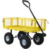 Heavy Duty Steel Garden Cart With Mesh Sides 550 Lb Capacity - Yellow - Image 11