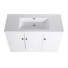 Contemporary Freestanding Bathroom Vanity With Resin Sink & Soft Close Cabinet Doors - White - Image 7
