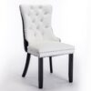 Nikki - Modern, High-End Tufted Solid Wood Contemporary And Velvet Upholstered Dining Chair With Wood Legs Nailhead Trim (Set of 2) - White / Black - Image 3