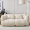 Comfortable Dual Beanbag Chair With High Resilience Foam Core For 2 People - Beige - Image 11