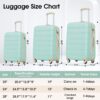 3 Piece Luggage Set Hardside Spinner Suitcase With Tsa Lock 20" 24' 28" Available - Light Green - Image 2