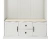 Hall Tree With 3 Hooks, Coat Hanger, Entryway Bench, Storage Bench, 3 In 1 Design, For Entrance, Hallway White - White - Image 4