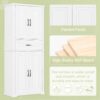 Bathroom Storage Cabinet With Multi Functional Storage Space, Drawer With Slide Rails, Adjustable Shelf - White - Image 10