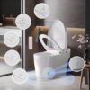 Smart Bidet Toilet With Remote Control And Auto Open / Close - White - Image 9