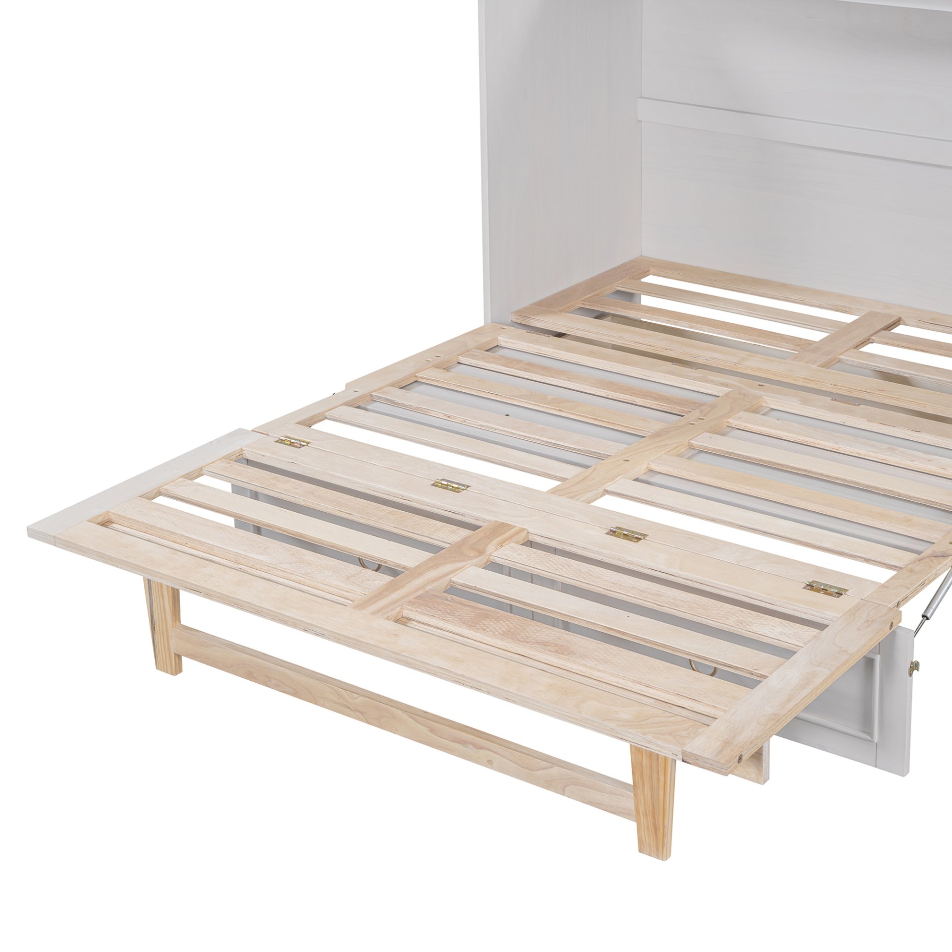 Full Size Murphy Bed With Large Drawers, Space Saving Design - White - Image 12