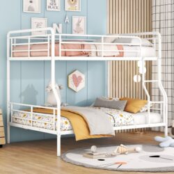Full Long Over Queen Bunk Bed - White