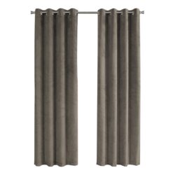 2 Pieces Set, Curtain Panel, Room Darkening, Grommet, Versatile Use - Taupe