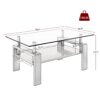 Modern Rectangular Coffee Table With Tempered Glass Top Layer - Gray - Image 3