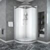 36" X 75" Framed Shower Door With Clear Tempered Glass - Chrome - Image 2
