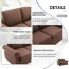 Pull Out Sofa Bed Loveseat Sleeper With Twin Size Memory Mattress With Two USB Ports For Living Room Spaces - Brown - Image 5