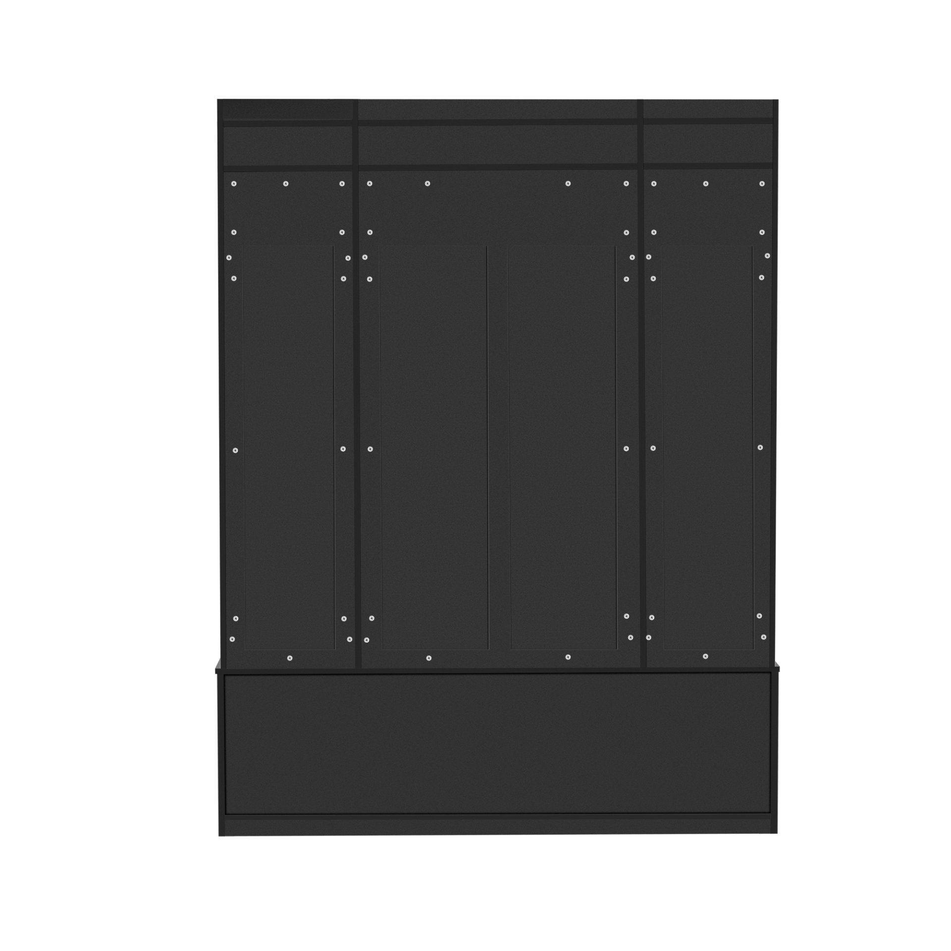 5 In 1 Entryway Bench With Coat Rack, 7 Sturdy Hooks, 2 Spacious Drawers And Adjustable Shelves, Wide Hall Tree With Metal Handles For Hallway - Black - Image 14