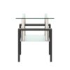 Modern Tempered Glass Tea Table, End Square Table For Living Room - Transparent / Black - Image 7