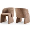 Modern Accent Chair Brown Single Sofa Chair, Upholstered Side Chair Teddy Comfy Chair For Dining Room / Bedroom / Living Room / Reception 1 Piece - Brown - Image 15